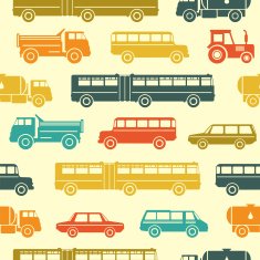 Seamless baby background with flat car icons N2