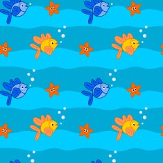 cute cartoon fish colorful seamless pattern illustration