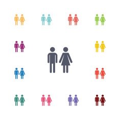 Man and woman flat icons set free image download