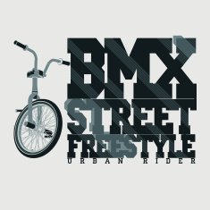 BMX Riding Typography t-shirt vector