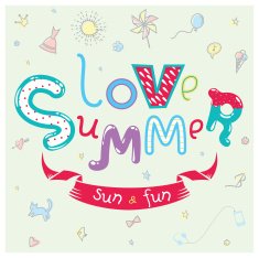 Cute summer greeting card in vector N2