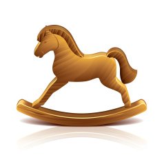 Wooden rocking horse vector illustration