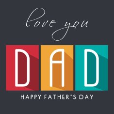 Creative card design with stylish text Dad on grey background