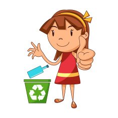 Girl recycling glass