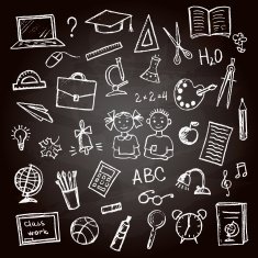 Set of school sign and symbol