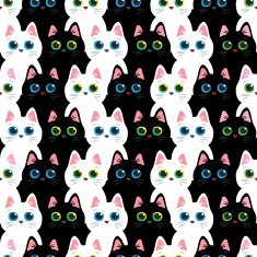 Cats seamless abstract vector pattern N3
