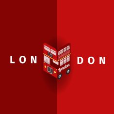 London Vector poster with double decker