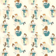 Festive seamless doodle pattern for father's day N4