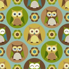 seamless cute owls pattern background N6