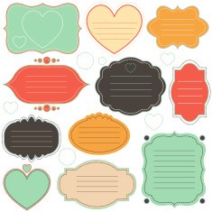 Decorative frames set in different shapes and sizes
