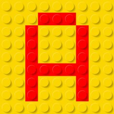 Letter A in construction kit