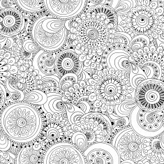 Seamless flower black and white retro background N2