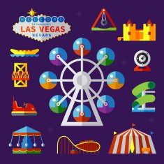 Amusement Park Vector flat elements