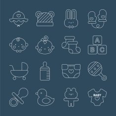 Baby line icon set N16