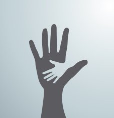 Gray helping hands Hand in hand sign association of care N2