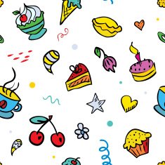 Vector seamless background with sweets N2