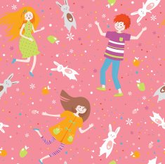 Cute seamless pattern with kids N2