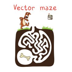 Vector Maze Labyrinth with Dog N17