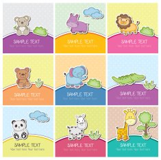 cute wild animals cards
