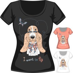 Vector T-shirt with dog Basset Hound N3