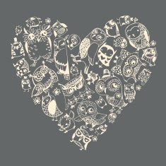 Heart Owls pattern N2