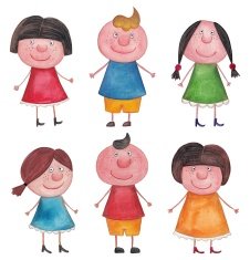 Cartoon characters over white background N26