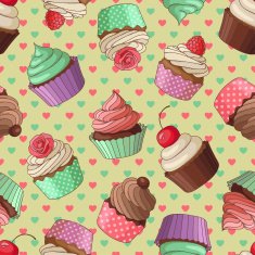 Cupcake pattern yellow