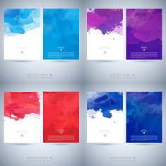 Set of vector watercolor template N38