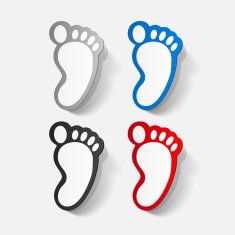 Paper clipped sticker Footprint symbol N29