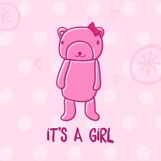 cute teddy bear baby greeting for girls