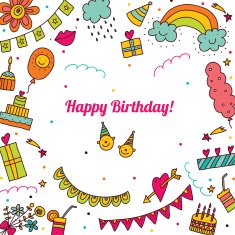 Happy Birthday! Retro postcard