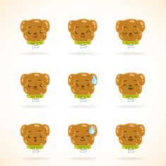 Cute dog colorful emotions