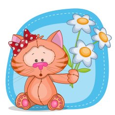 Cat with flowers N12