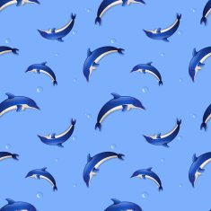 Seamless background with dolphins Vector illustration