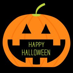 Big pumpkin with Happy Halloween text in the mouth Card free image download