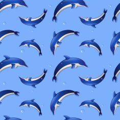 Seamless background with dolphins Vector illustration N2