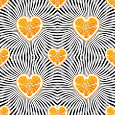 Halves orange on abstract background Seamless pattern