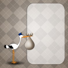 stork delivering with baby child
