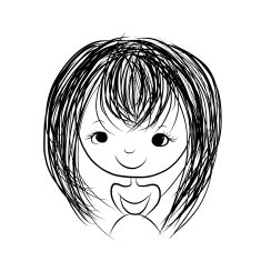 Cute Girl Smiling Sketch For Your Design N31