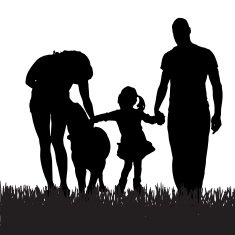 Vector silhouette of a family N142