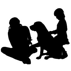 Vector silhouette of a family N144