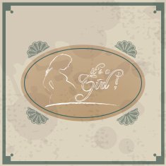 Retro Baby card - Its a girl theme