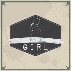 Retro Baby card - Its a girl theme N2