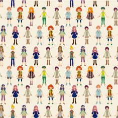 seamless young girl pattern
