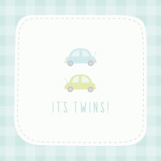 It's twins birthday greeting card