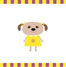 Cartoon dog girl card