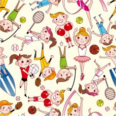 cartoon sport player pattern