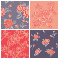 Seamless background Collection - Vintage Flowers