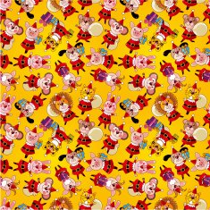 cartoon animal Santa Claus xmas holiday seamless pattern