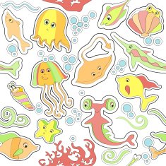 cute baby background with fish N2